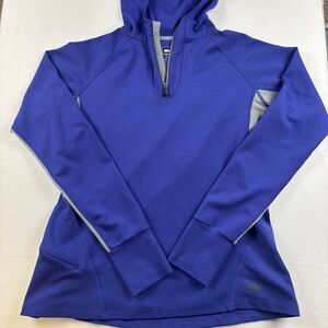 REI Women’s 1/4 Zip Fleece Pullover Size M Blue Gray Outdoor Athletic Top